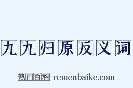 九九归原反义词是什么意思的图片